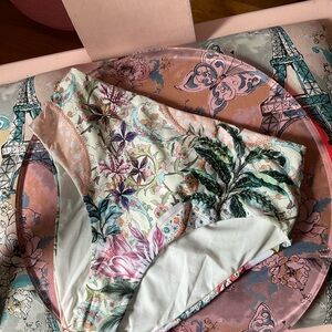 Floral Lace-Up Women's Swim Bottoms